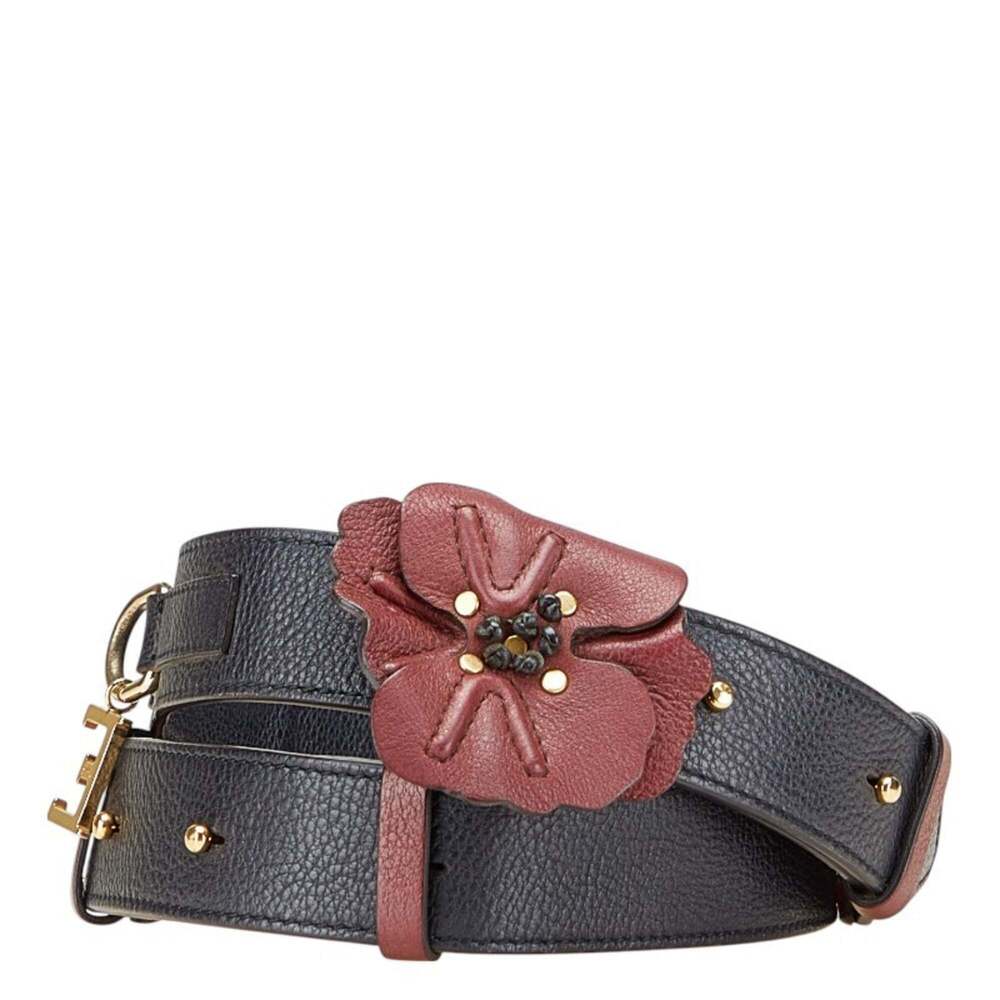 Chloé Chloe Flower Shoulder Strap in Navy and Wine Red Leather for Women